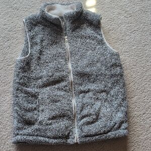 Hem & Thread Gray Fuzzy Vest